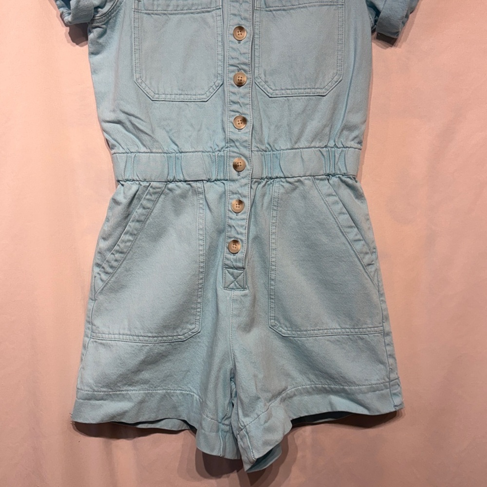 Show Me Your Mumu Cannon Romper Spring Blue Denim Size Small - Picture 5 of 13